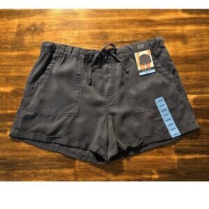 Gap Women’s Large Shorts Pull On Drawstring 4" Inseam 100% Tencel Pockets Cuffed